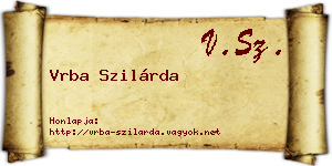 Vrba Szilárda névjegykártya